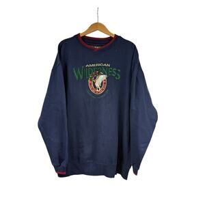NWT Vtg Great American Mens Wolfs Wilderness Outdoor Crossover Sweatshirt Sz XL